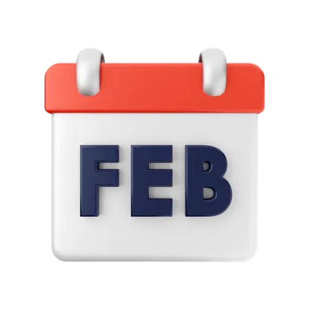 Februar Kalender  3D Illustration