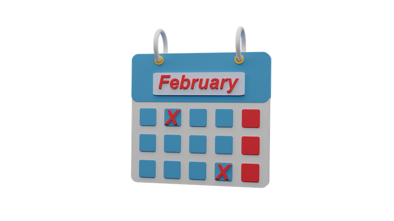 Februar Kalender  3D Icon