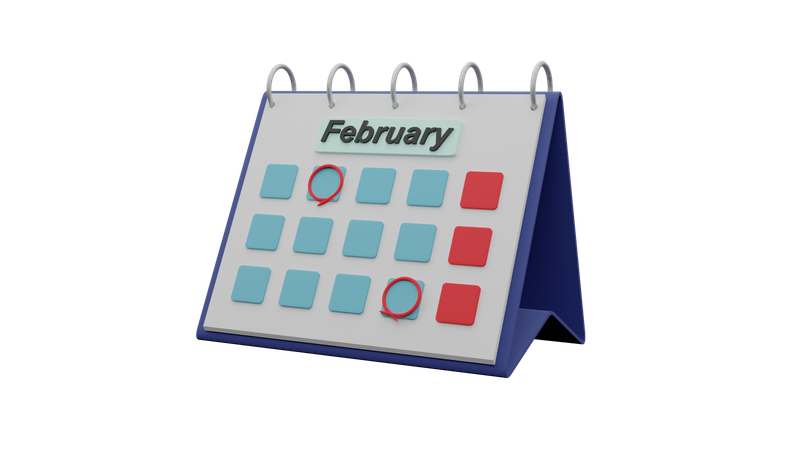 Februar Kalender  3D Icon