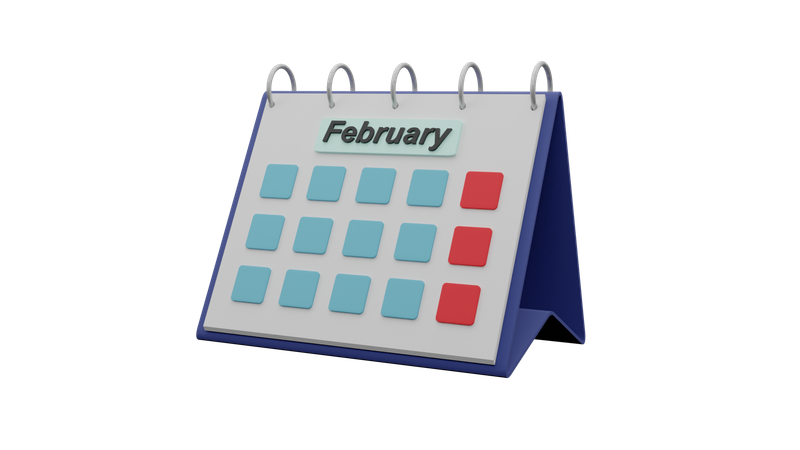 Februar Kalender  3D Icon