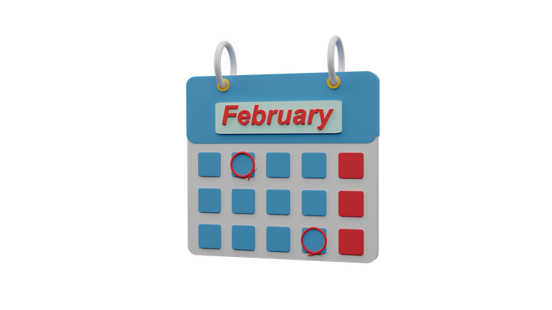 Februar Kalender  3D Icon