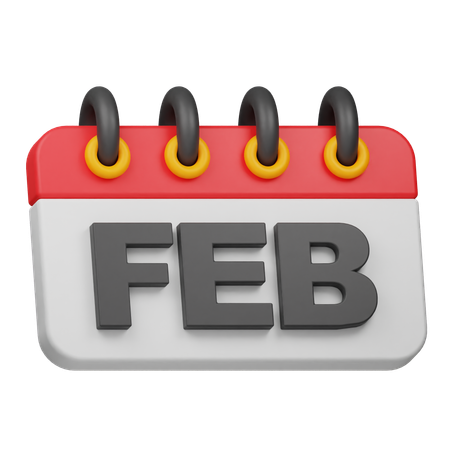 Februar Monat  3D Icon