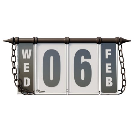 February 06 Wednesday  3D Illustration