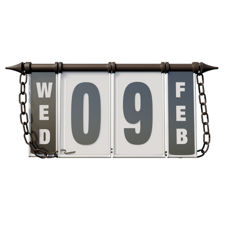 February 09 Wednesday  3D Illustration