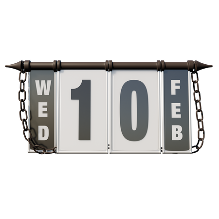 February 10 Wednesday  3D Illustration