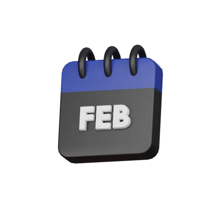 February Month 3 D Icon 3D Icon