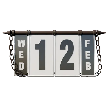 February 12 Wednesday  3D Illustration