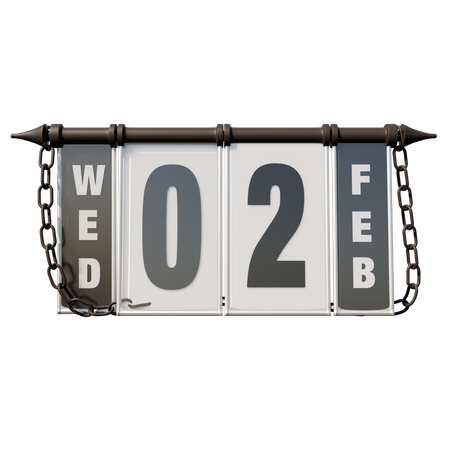 February 2, 2022 Wed  3D Illustration