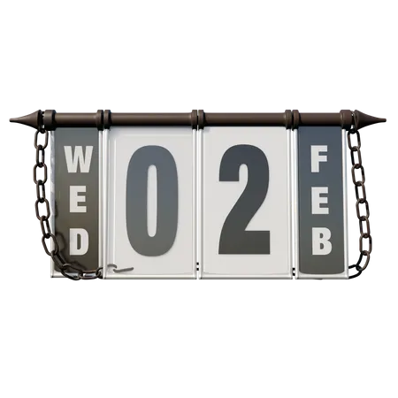 February 2, 2022 Wed  3D Illustration