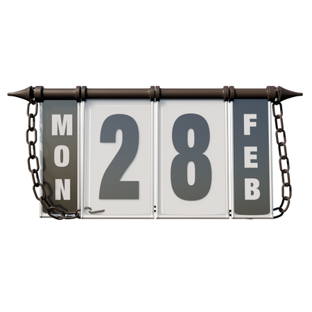 February 28, 2022 Mon  3D Icon