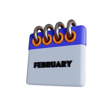 February  3D Icon