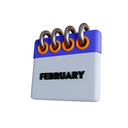 February  3D Icon