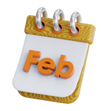 February  3D Icon