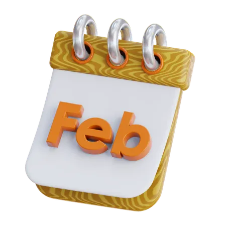 February  3D Icon