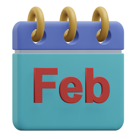 February  3D Icon