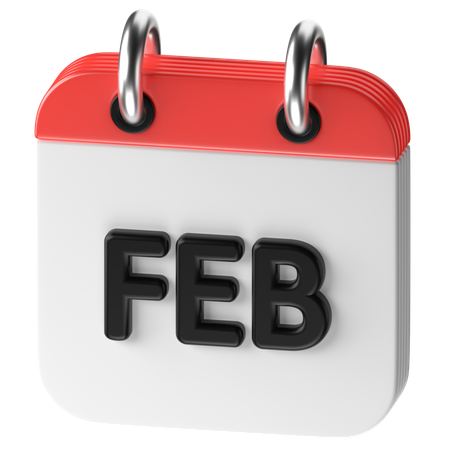 February  3D Icon