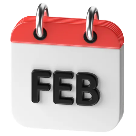 February  3D Icon