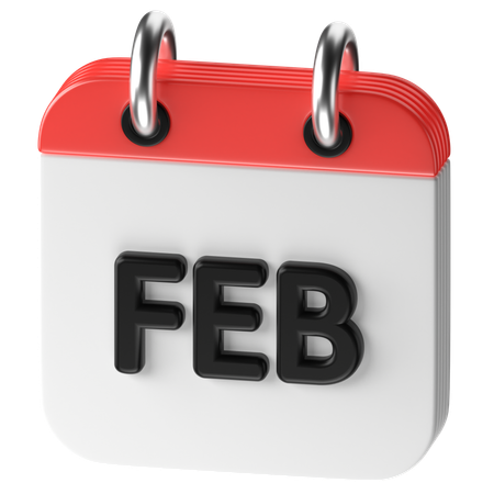 February  3D Icon