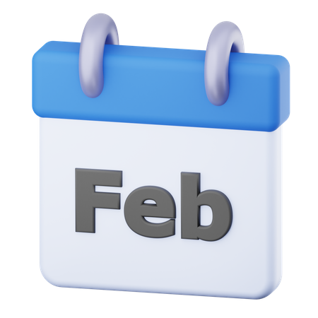 February  3D Icon