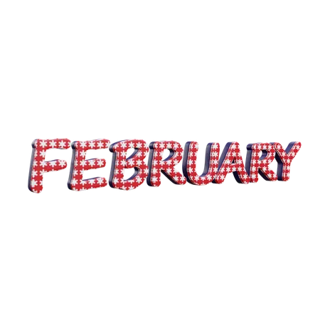 February  3D Icon