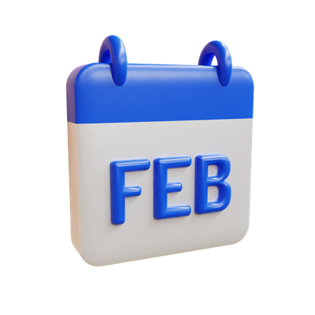 February  3D Icon