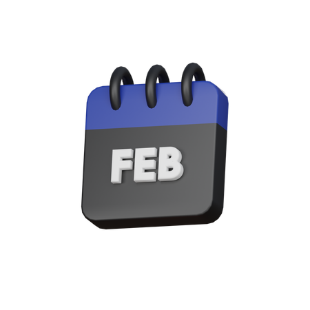 February  3D Icon