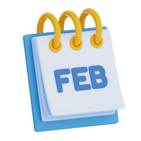 February  3D Icon