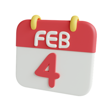 February 4  3D Icon