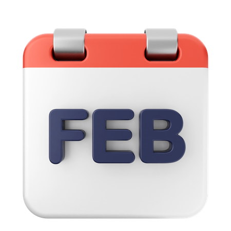 February Calendar  3D Icon