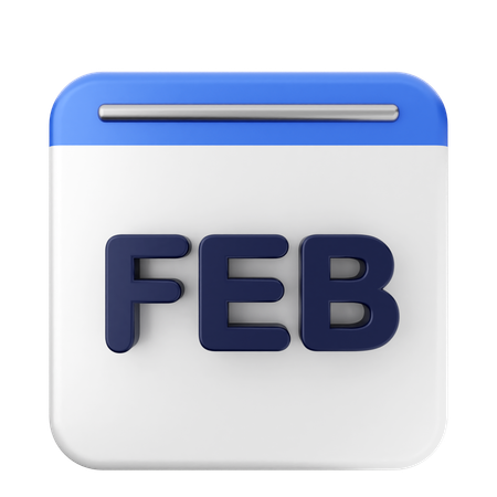 February Calendar  3D Icon