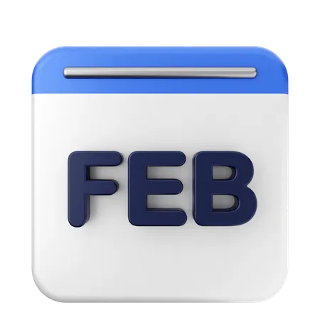 February Calendar  3D Icon