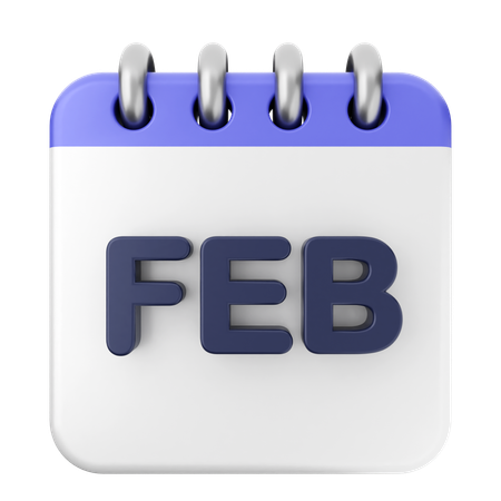 February Calendar  3D Icon