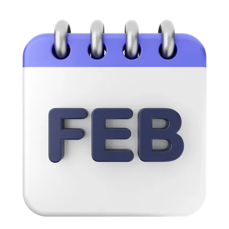 February Calendar  3D Icon