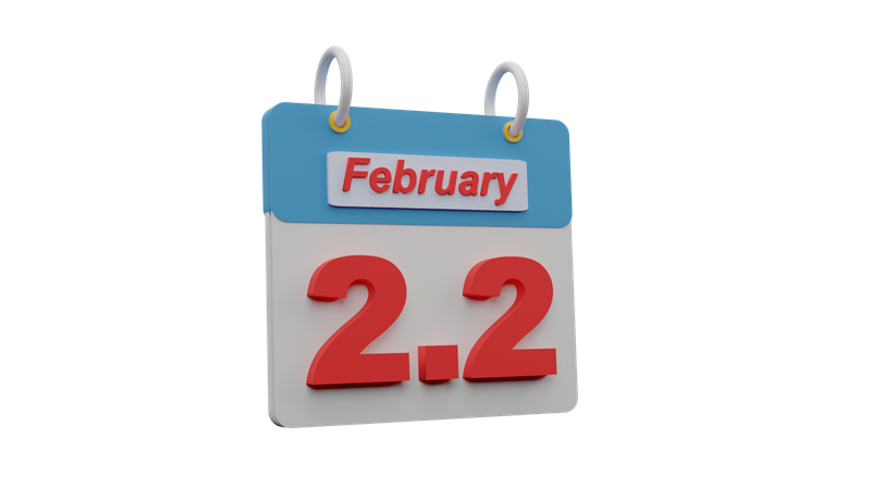 February Calendar  3D Icon