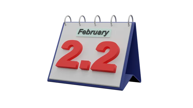 February Calendar  3D Icon