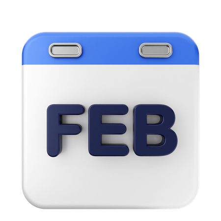 February Calendar  3D Icon