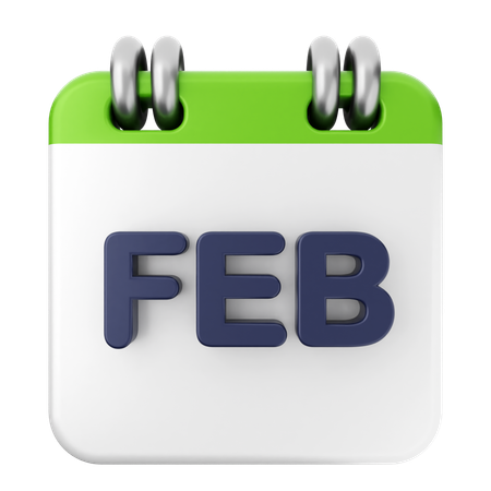 February Calendar  3D Icon