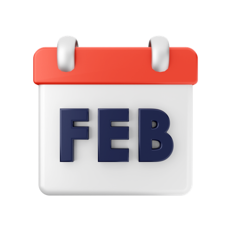 February Calendar 3D Illustration