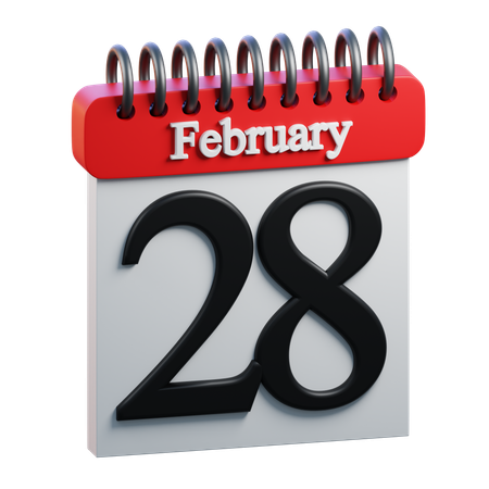 February Day 28  3D Icon