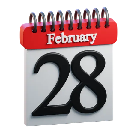 February Day 28  3D Icon
