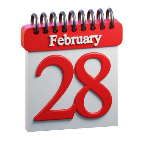 February Day 28  3D Icon