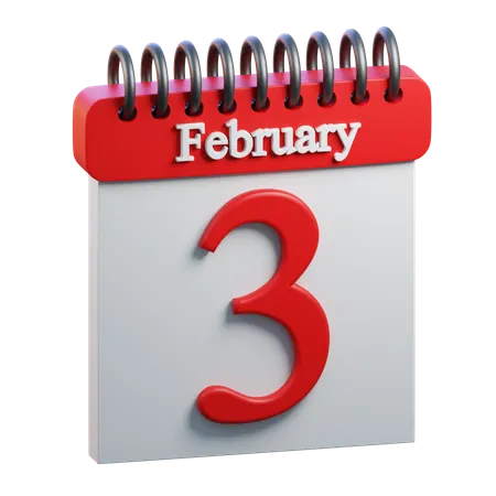 February Day 3  3D Icon