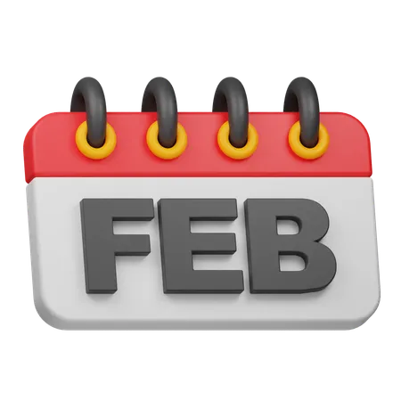 February Month  3D Icon