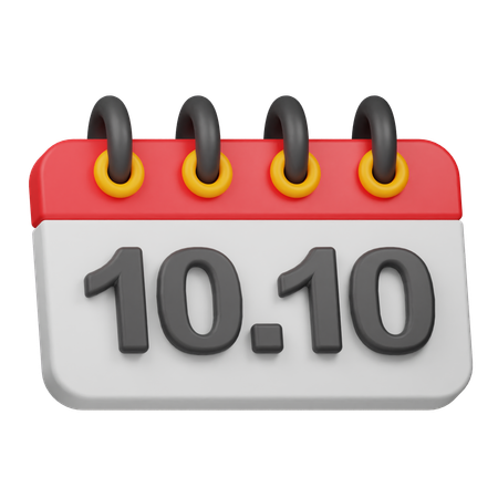 Fecha 10 10  3D Icon