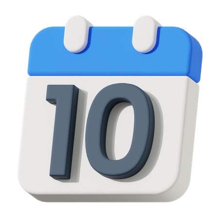 Fecha 10  3D Icon