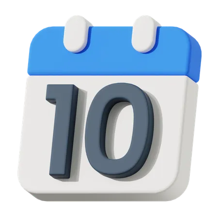 Fecha 10  3D Icon