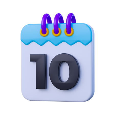 Fecha 10  3D Icon