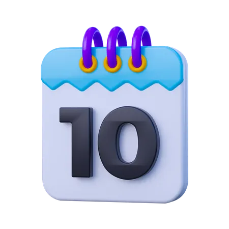 Fecha 10  3D Icon