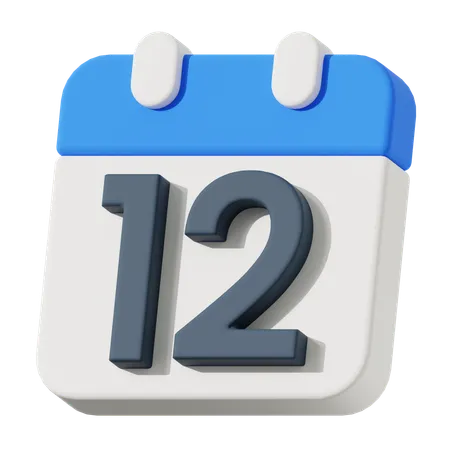 Fecha 12  3D Icon