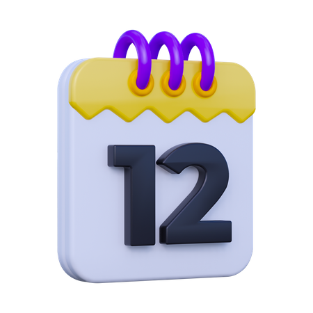 Fecha 12  3D Icon